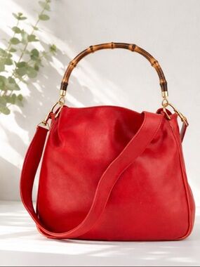 ✋🛑PRICE DROP ✋🛑Gucci Diana Bamboo /Red Leather Handbag.